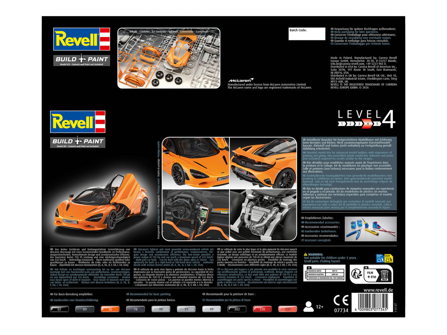 07734 McLaren 750S Model Kit
