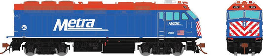 HO F40PHM-2: Metra - Blue Scheme: #192 Diesel Locomotive - DCC Sound