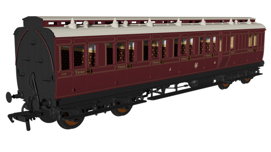978248 GWR Lined Crimson Lake 'Evolution' Non-Corridor Carriage Brake Third No.322