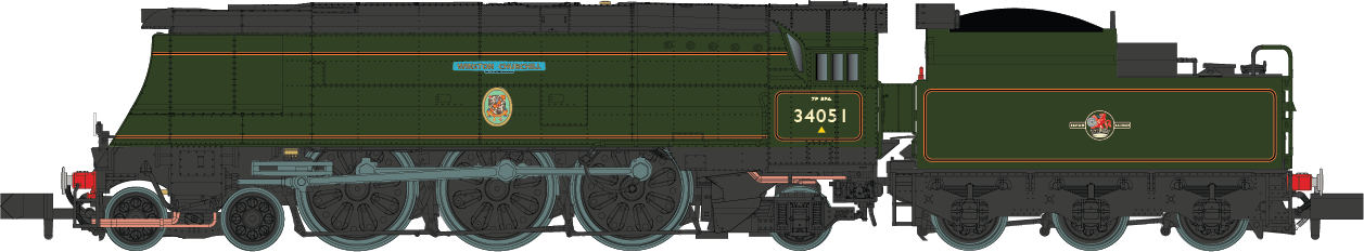 Battle of Britain ‘Winston Churchill’ 34051 BR Green Late Crest