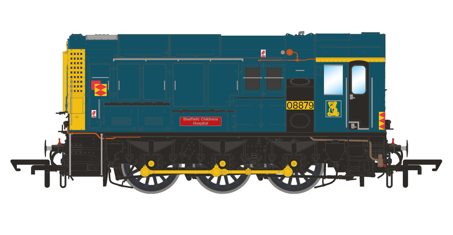 ACC3690-DCC Class 08 08879 "Sheffield Childrens Hospital" Tinsley Depot Blue - DCC Sound