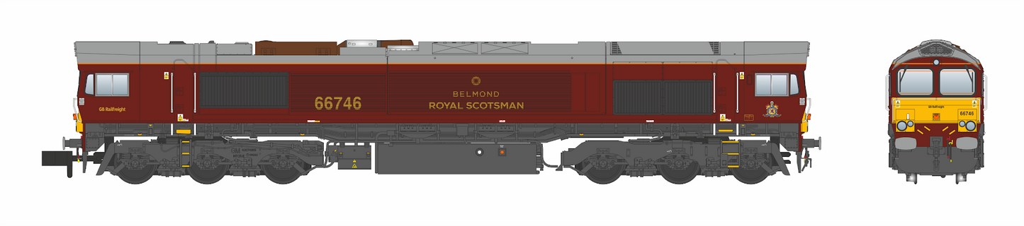 RT-N66-GBB-746DCC Class 66/7 66746 GBRf Royal Scotsman Diesel Locomotive - DCC Sound