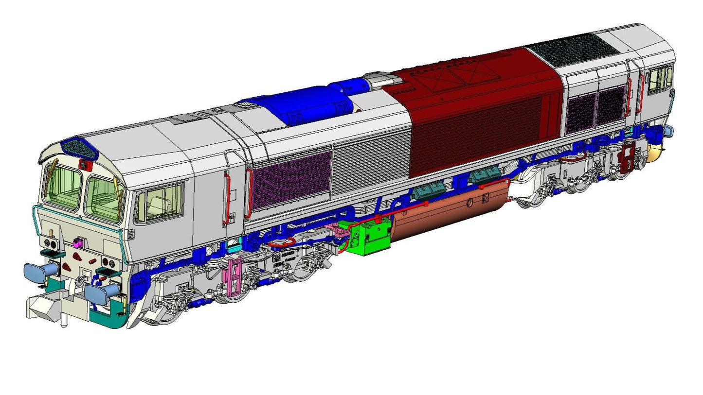 RT-N66-GW-501DCC Class 66/5 66501 Freightliner G&W Orange 'Sprit of '65' Diesel Locomotives - DCC Sound