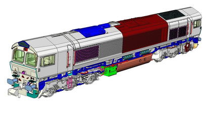 RT-N66-GW-501DCC Class 66/5 66501 Freightliner G&W Orange 'Sprit of '65' Diesel Locomotives - DCC Sound
