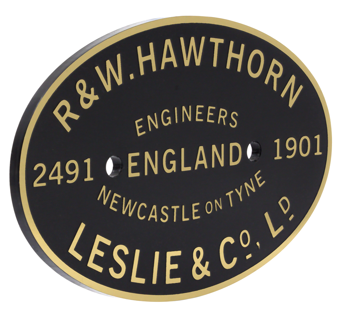 Hawthorn Leslie Worksplate Third Size Replica – 2491 Henry