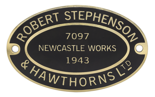 Robert Stephenson & Hawthorns Worksplate Third Size Replica - 7097 WD 75061