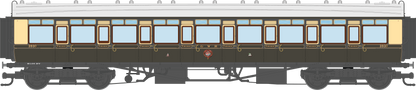 4P-021-101 GWR Corridor Toplight 1925 Lined Chocolate & Cream All Third 3930