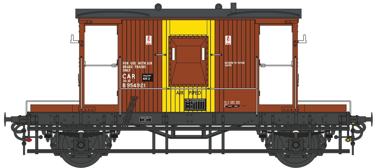 BR 20T Brake Van Diagram 1/507 B954921 BR Bauxite CAR