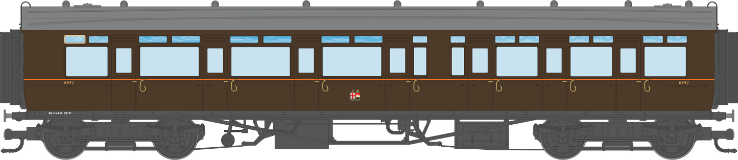 4P-021-402 GWR Corridor Toplight 1940 All Brown Twin Cities Composite LH 6942