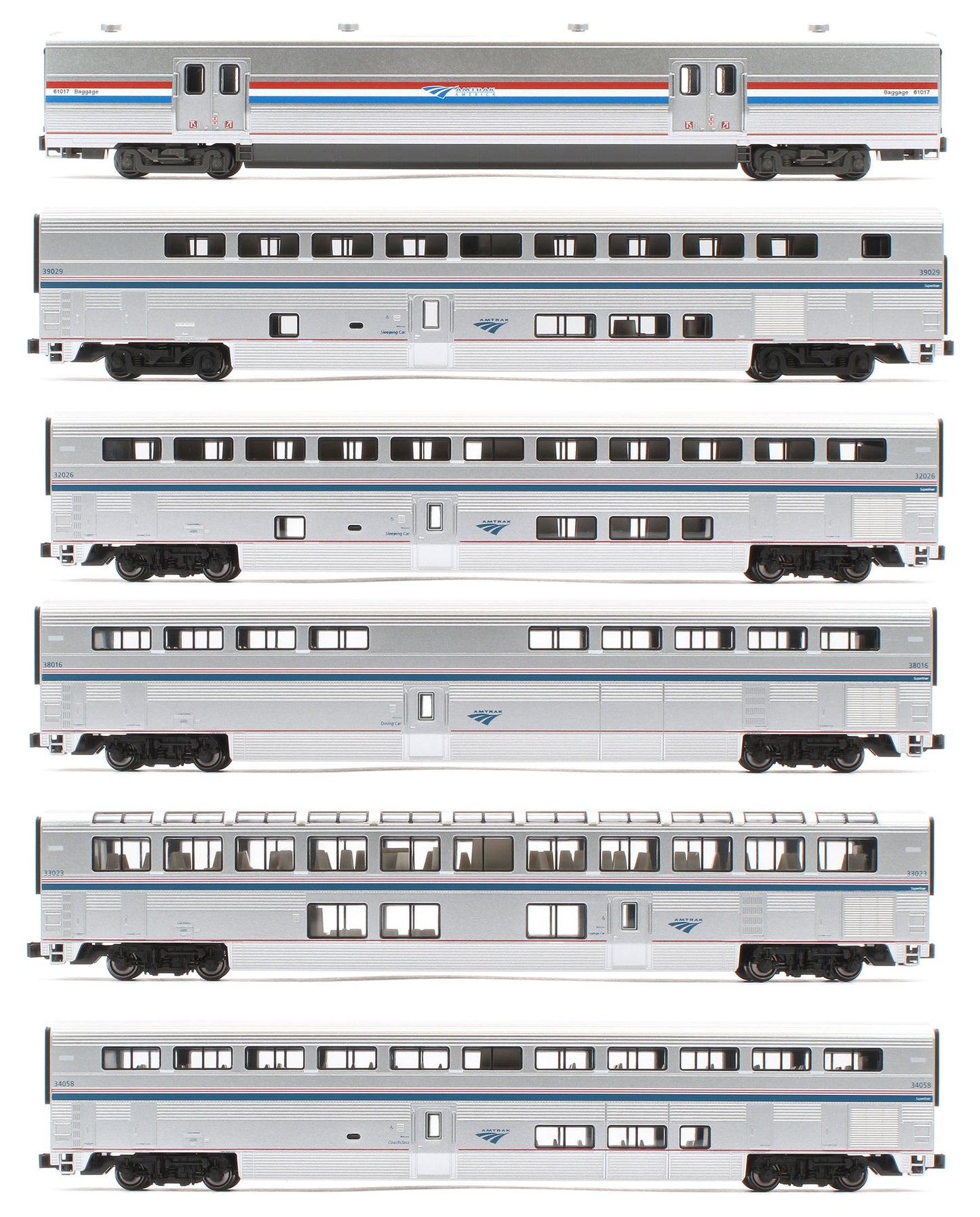 10-1789 -40266 Amtrak Superliner PhVI 6 Car Set
