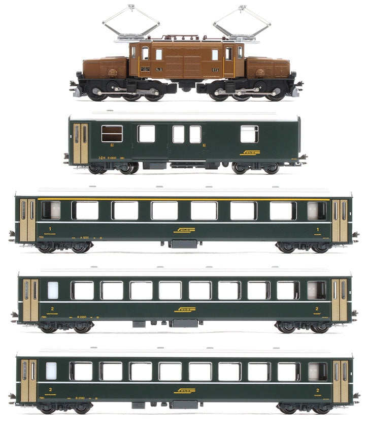 10-1987 RhB Ge6/6 I 415 Crocodile Electric Passenger Train Pack IV