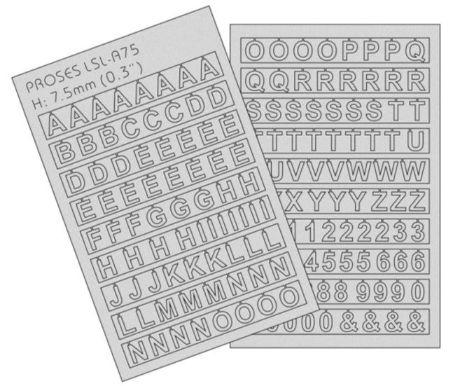 Laser-Cut Letters 7.5mm (1/3 inch)