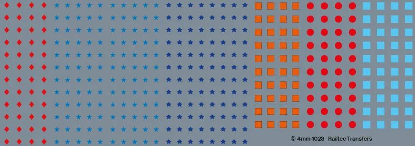 RT-4-1028 Coupling codes: blue star, red diamond, blue square, red circle Transfer