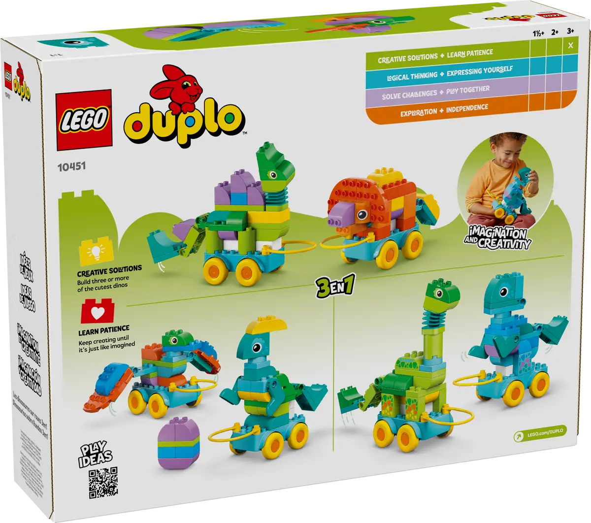 10451 Lego Duplo 3in1 Dinosaurs on Wheels - 10451