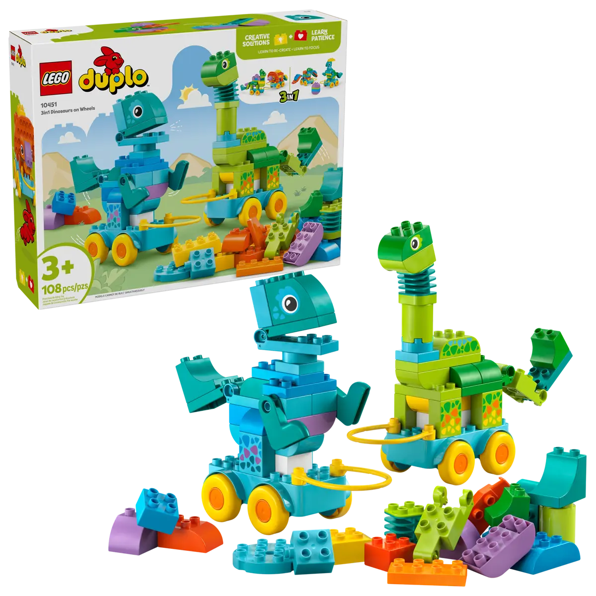 10451 Lego Duplo 3in1 Dinosaurs on Wheels - 10451
