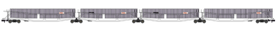 Quad Set Cartic-4 Car Carrier - STVA Light Grey with Mesh Screens (Set A)