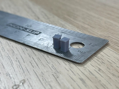 N Gauge Wheelie Bins (Pack of 15) - Unpainted