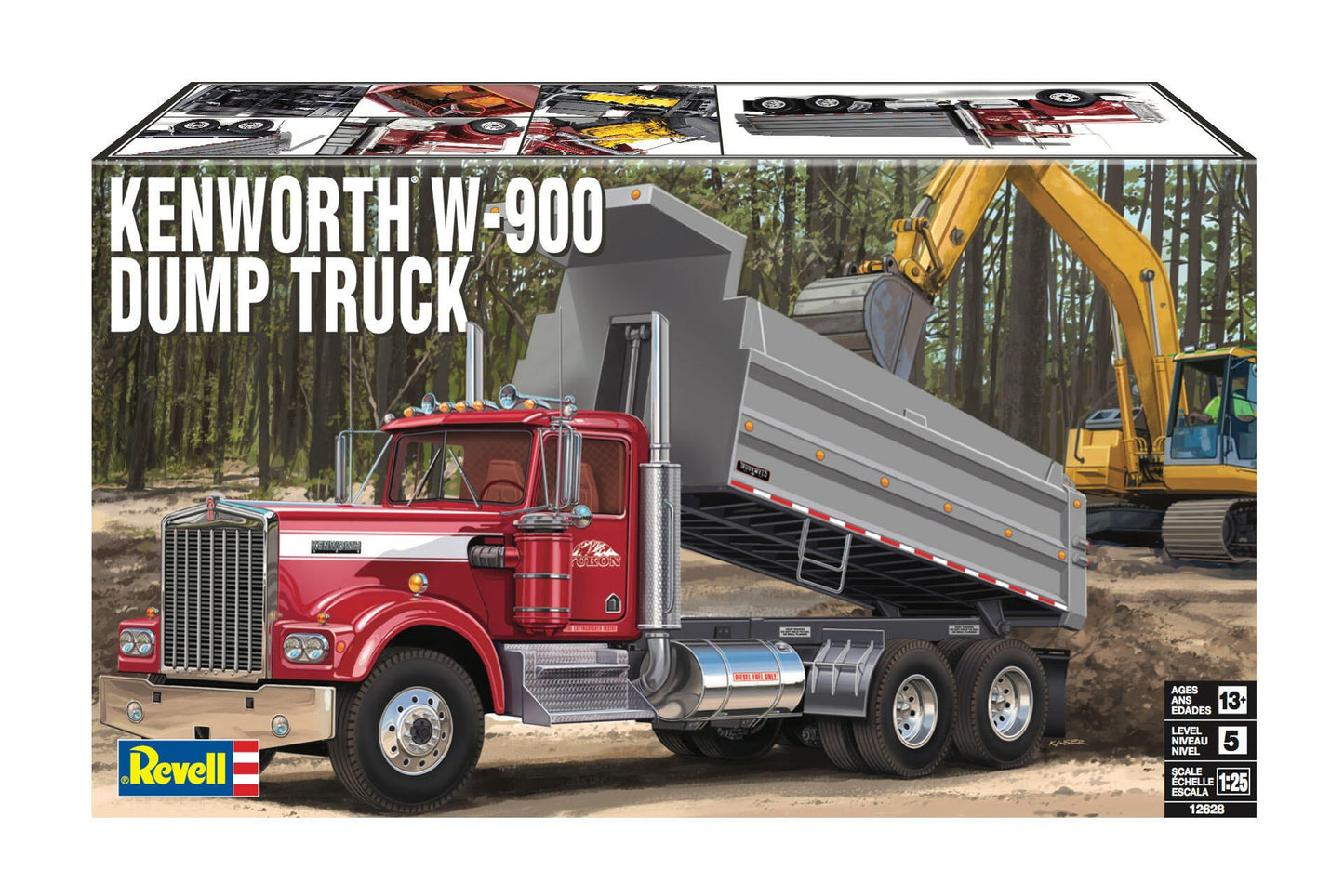 12628 Kenworth W-900 Dump Truck Model Kit