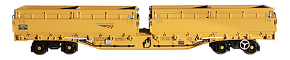 Set of 5 MRA Side Tipping Ballast Wagon Network Rail Yellow