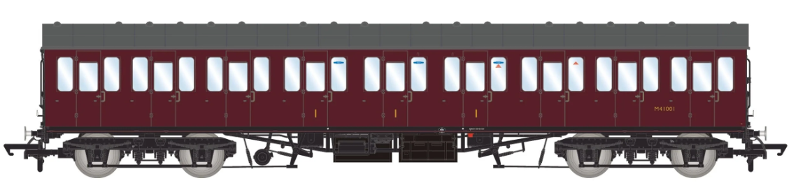 BR Mk1 57' Non-Gangway Coach - C - Plain Maroon M41001