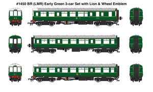 Class 104 3 Car DMU M50422/M59134/M50426 BR Green (Early) with Lion & Wheel Emblem