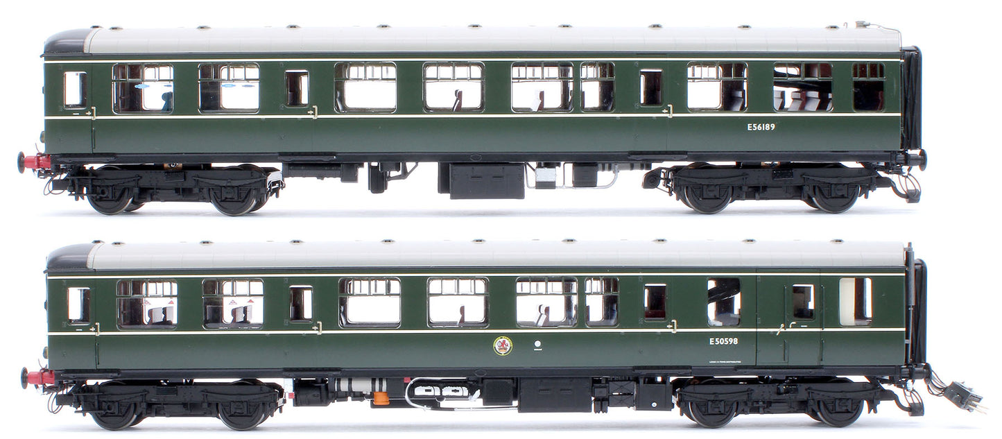 Class 104 2 Car DMU E50598/E56189 BR Green Small Yellow Panels