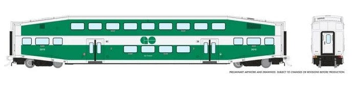 BiLevel Commuter Car: GO Transit - Late: Set #2 (Cab: 257 Coaches: 2626, 2640)