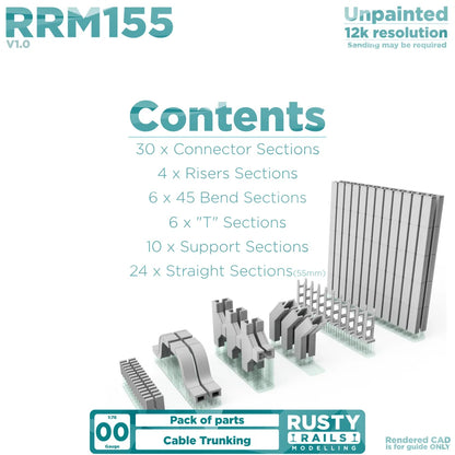 OO Gauge Cable Trunking (Single Pack) - Unpainted
