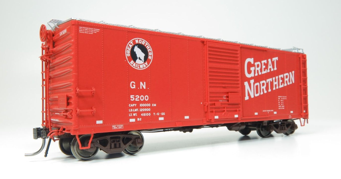 155006A HO GN 40' Boxcar w/ Late IDNE: Great Northern - Vermilion w/ lettering: Single