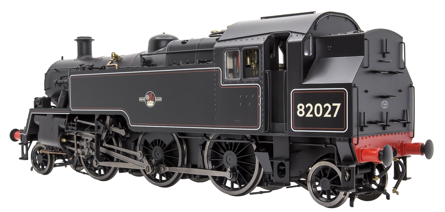 British Railways Standard 3MT 2-6-2T Lined Black Late Crest 82027 - Steam Tank Locomotive - DCC Fitted