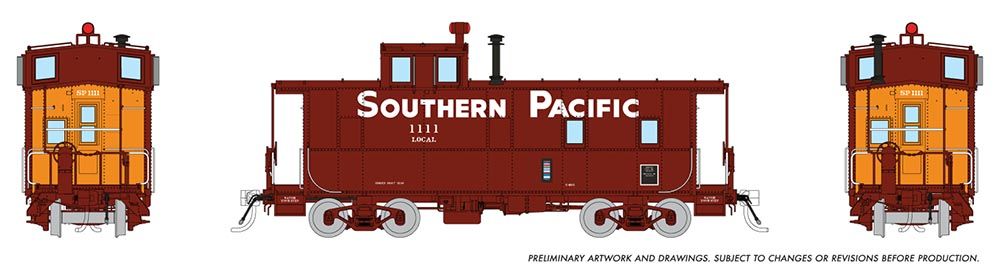 HO SP C-40-3 Steel Caboose: SP - Gothic Large w/o roofwalk: #1208