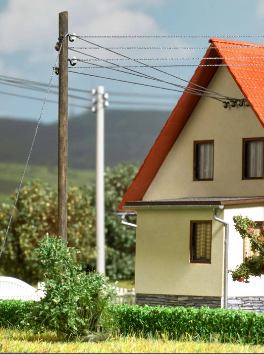 BUS1754 3 Wooden poles for overhead lines