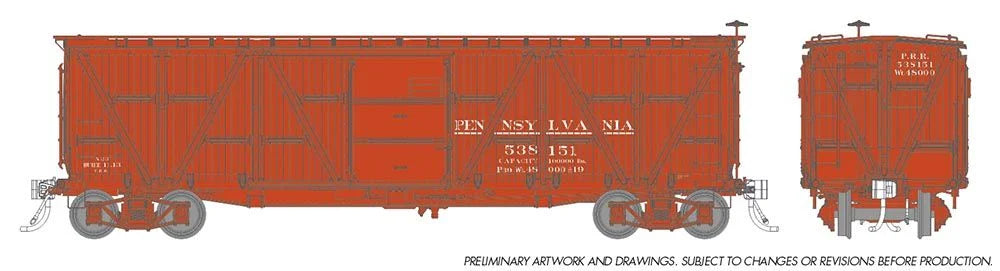 HO X23 PRR Boxcar: PRR - Pre-1920 Scheme: Single Car