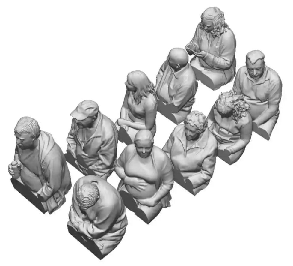 N Gauge Railway & Lineside - Tin Car Passenger Pack