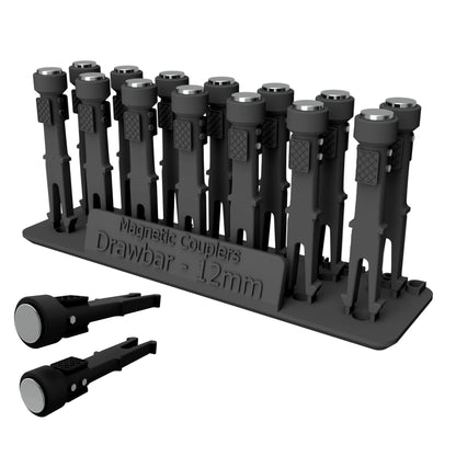 RRM179 OO Gauge Magnetic Couplings - 12mm Drawbar (14 Pack)