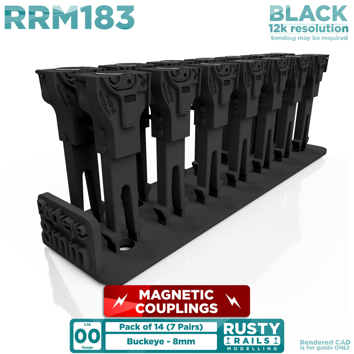 RRM183 OO Gauge Buckeye Magnetic Coupling - 8mm - (7 Pairs)