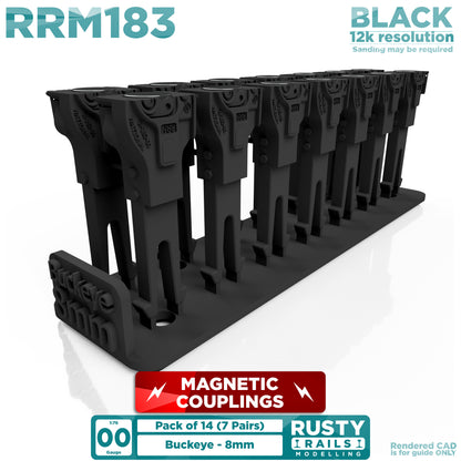 RRM183 OO Gauge Buckeye Magnetic Coupling - 8mm - (7 Pairs)
