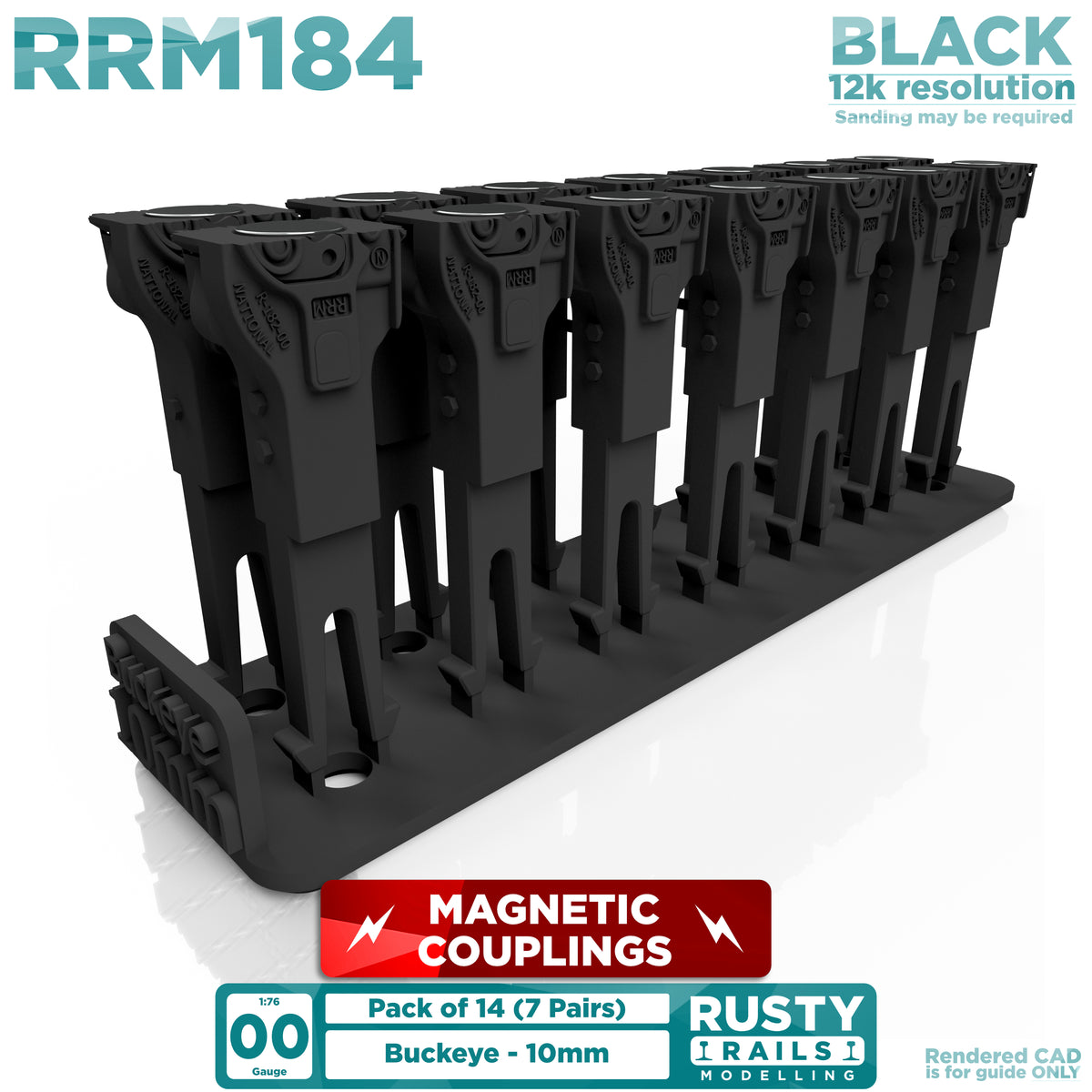 RRM184 OO Gauge Buckeye Magnetic Coupling - 10mm - (7 Pairs)