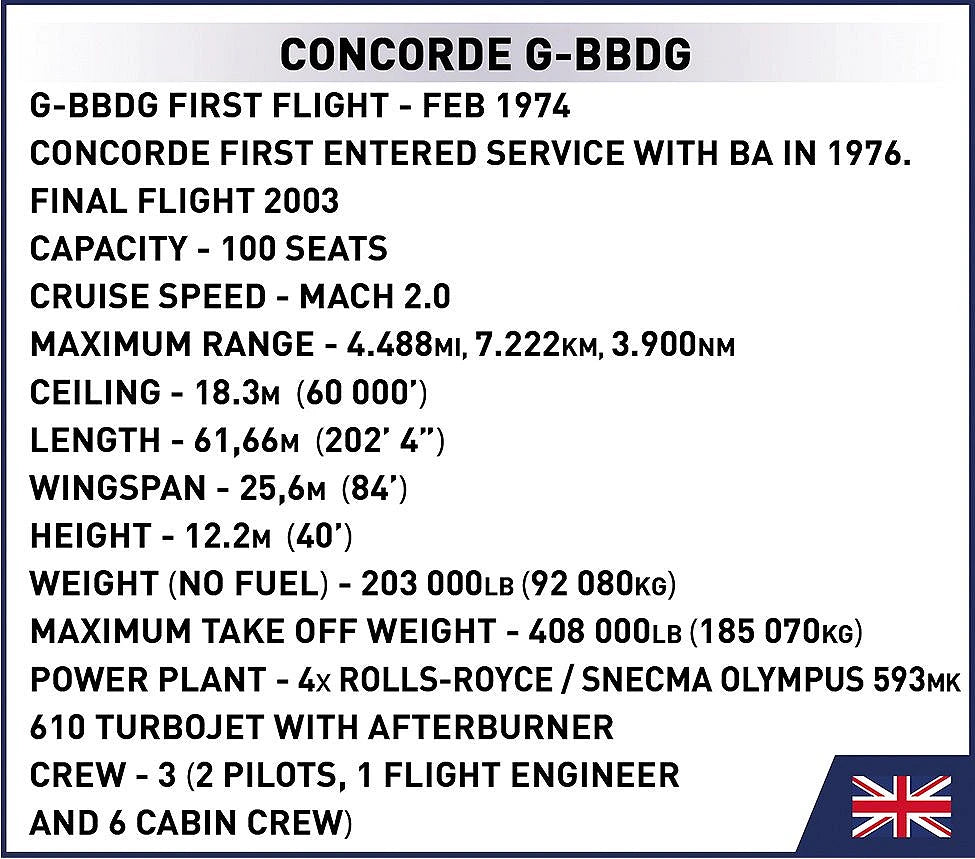 Concorde G-BBDG (455 pcs) Model Kit