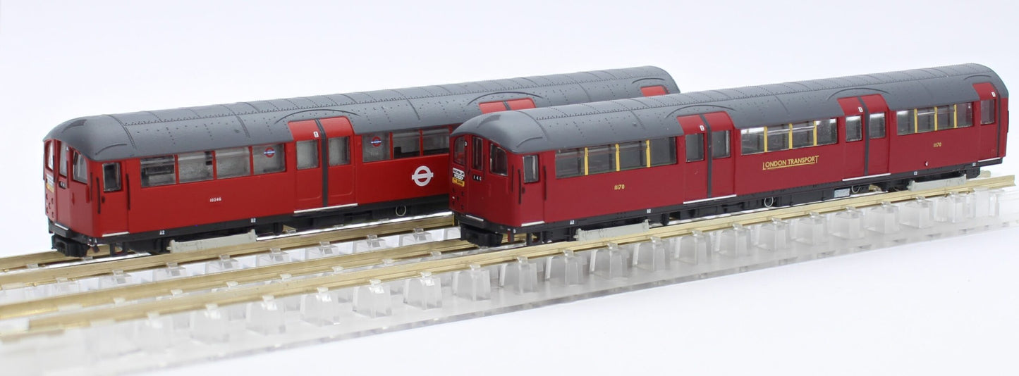 1938 Tube Stock - London Transport (Gold Branding) Maroon “Rail Red” (Cream Window Bars) Set C (Northern & Bakerloo Line) 3-Car EMU