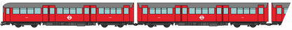 1938 Tube Stock - London Underground (White Roundels) "Bus" Red Set C (Northern & Bakerloo Line) 3-Car EMU