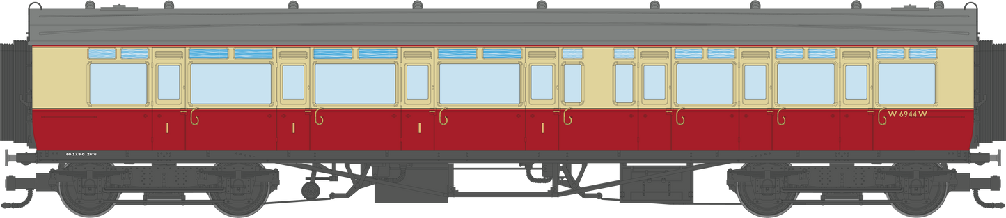 4P-021-602 GWR Corridor Toplight BR Crimson & Cream Composite LH W6944W
