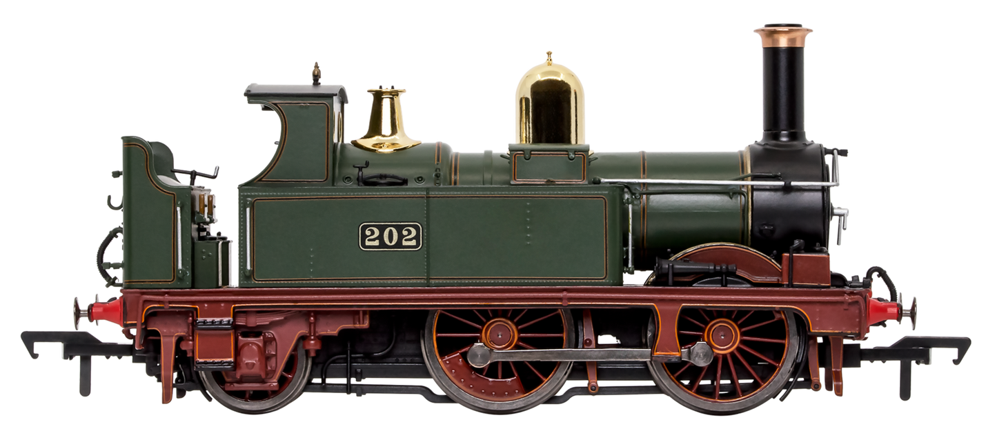 GWR 517 Class 0-4-2 202 Lined G.W Green Red Frames Steam Locomotive