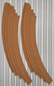 Cork track Underlay - Double Curve 4th Radius - Pack of 10