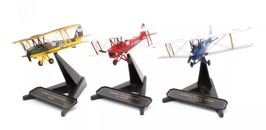 Pre-Owned Glasmoth Tiger Moth Set of 3 1:72 Model Aircraft