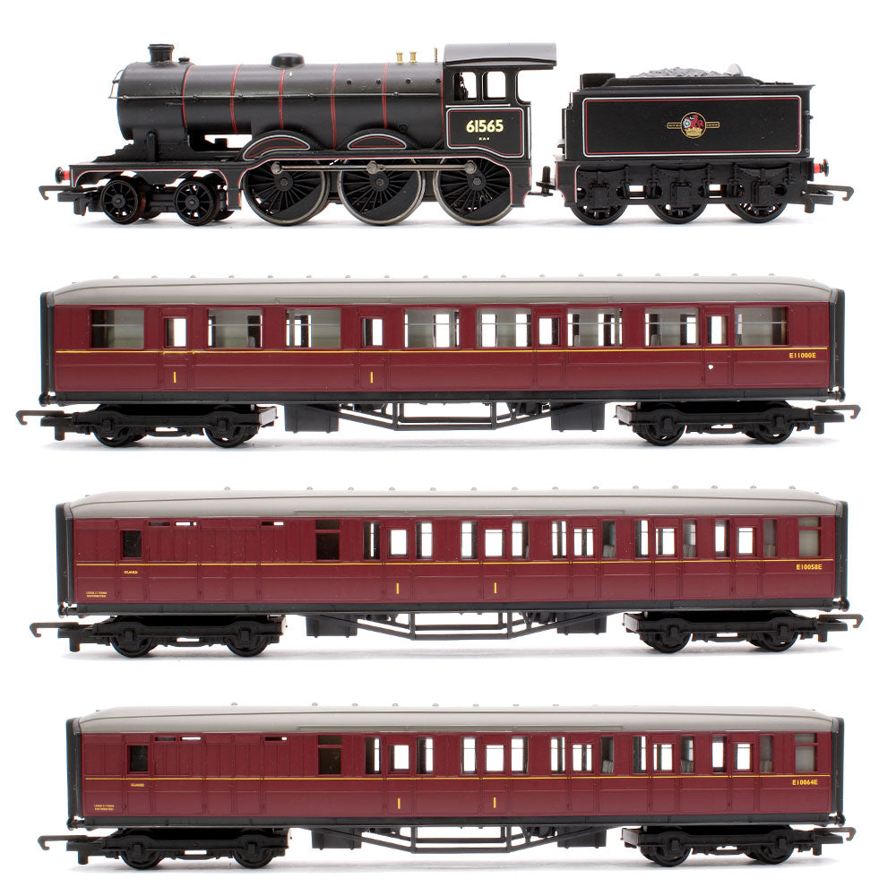 Pre-Owned R2134M Class B12/3 4-6-0 BR Black (Late Crest) No.61565 & 3 Maroon Coaches Train Pack
