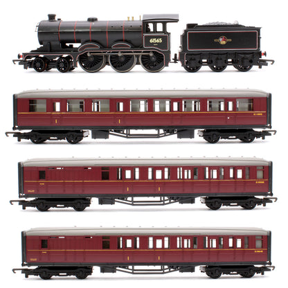 Pre-Owned R2134M Class B12/3 4-6-0 BR Black (Late Crest) No.61565 & 3 Maroon Coaches Train Pack