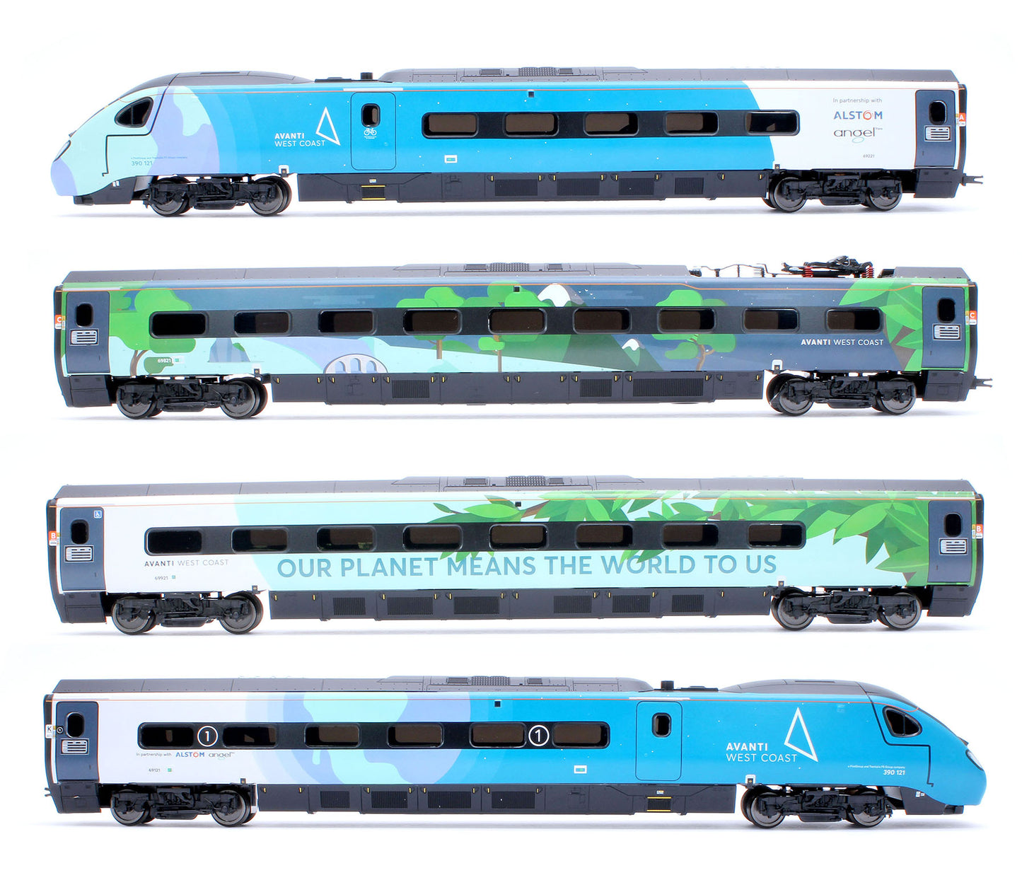 Avanti West Coast Class 390 COP26 Livery 4 Car Train Pack No.390121