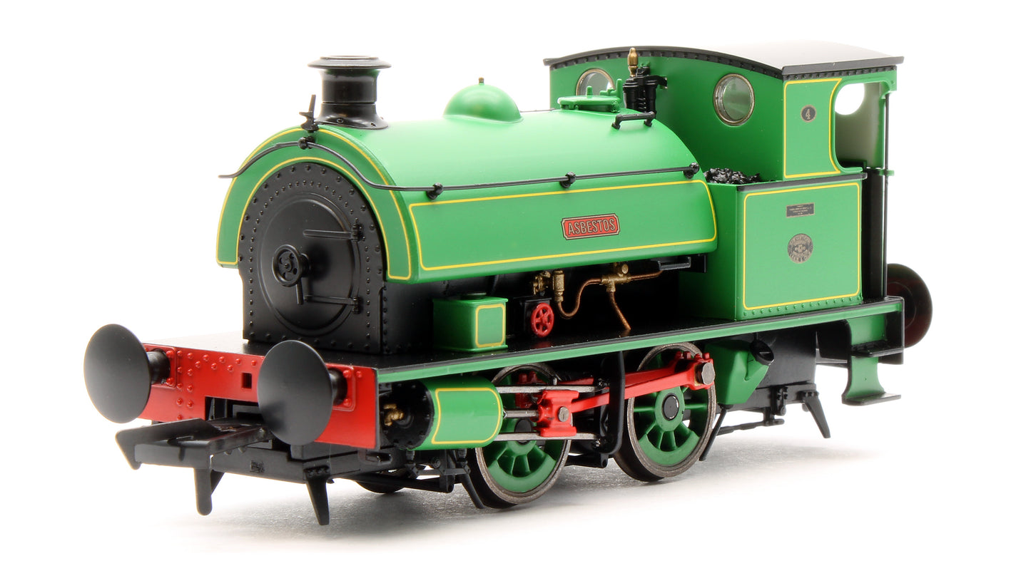 Hawthorn Leslie 0-4-0 Green Lined Yellow `Asbestos' 4 - Steam Tank Locomotive - DCC Fitted