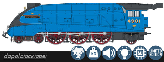 Black Label Class A4 Capercallie LNER Garter Blue Valanced 4-6-2 No.4901 Steam Locomotive - DCC Sound & Smoke